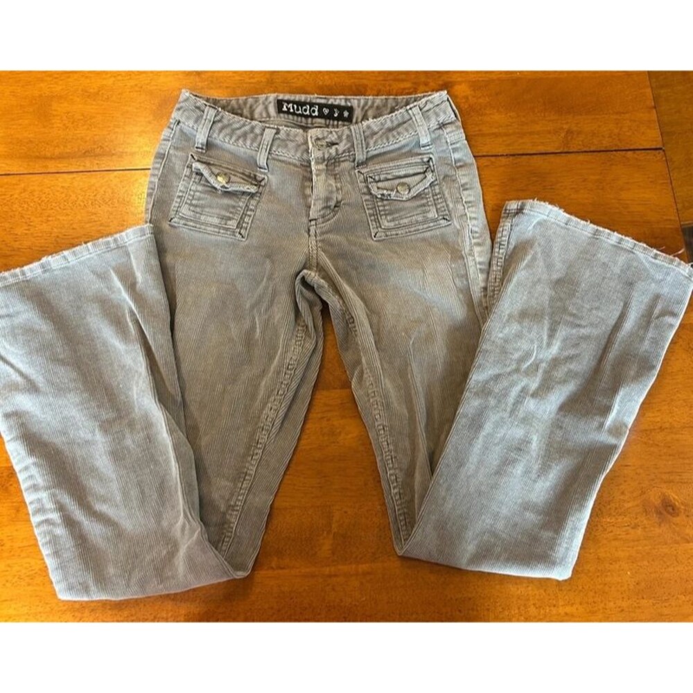 Mudd Gray Corduroy Flare Pants Juniors Size 1
